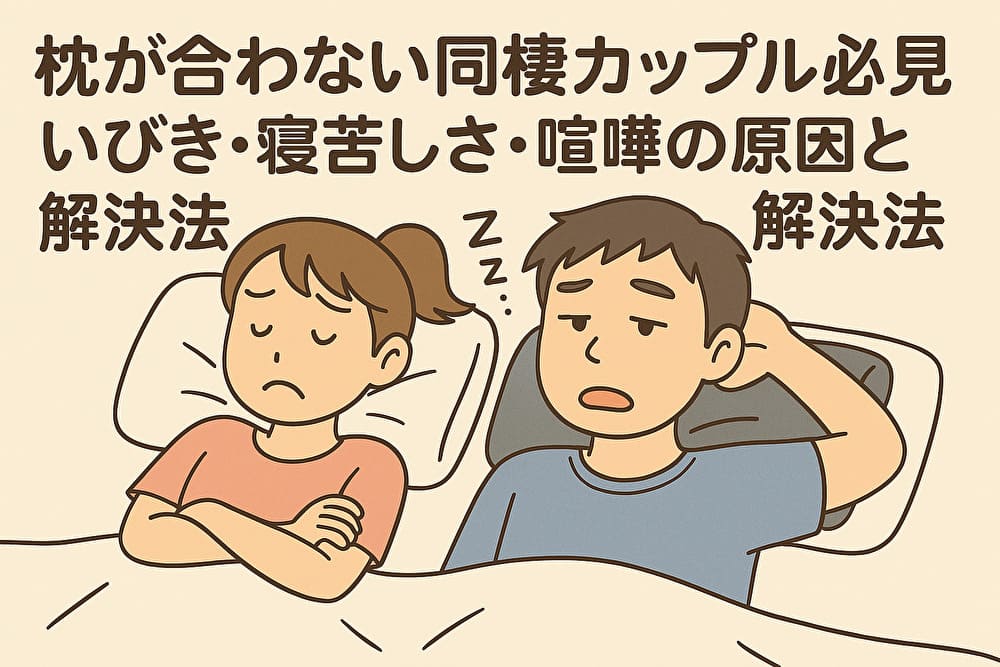 枕が合わない同棲カップル必見｜いびき・寝苦しさ・喧嘩の原因と解決法のアイキャッチ画像