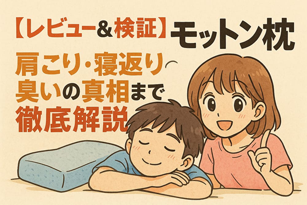 【レビュー＆検証】モットン枕の効果と評判は？肩こり・寝返り・臭いの真相まで徹底解説のアイキャッチ画像