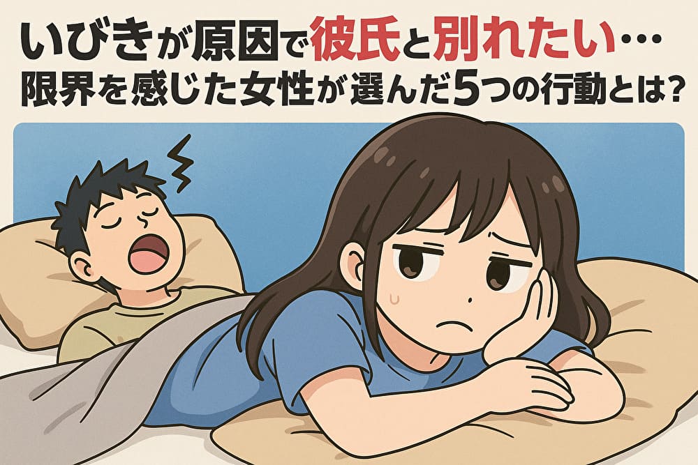 いびきが原因で彼氏と別れたい…限界を感じた女性が選んだ5つの行動とは？のアイキャッチ画像