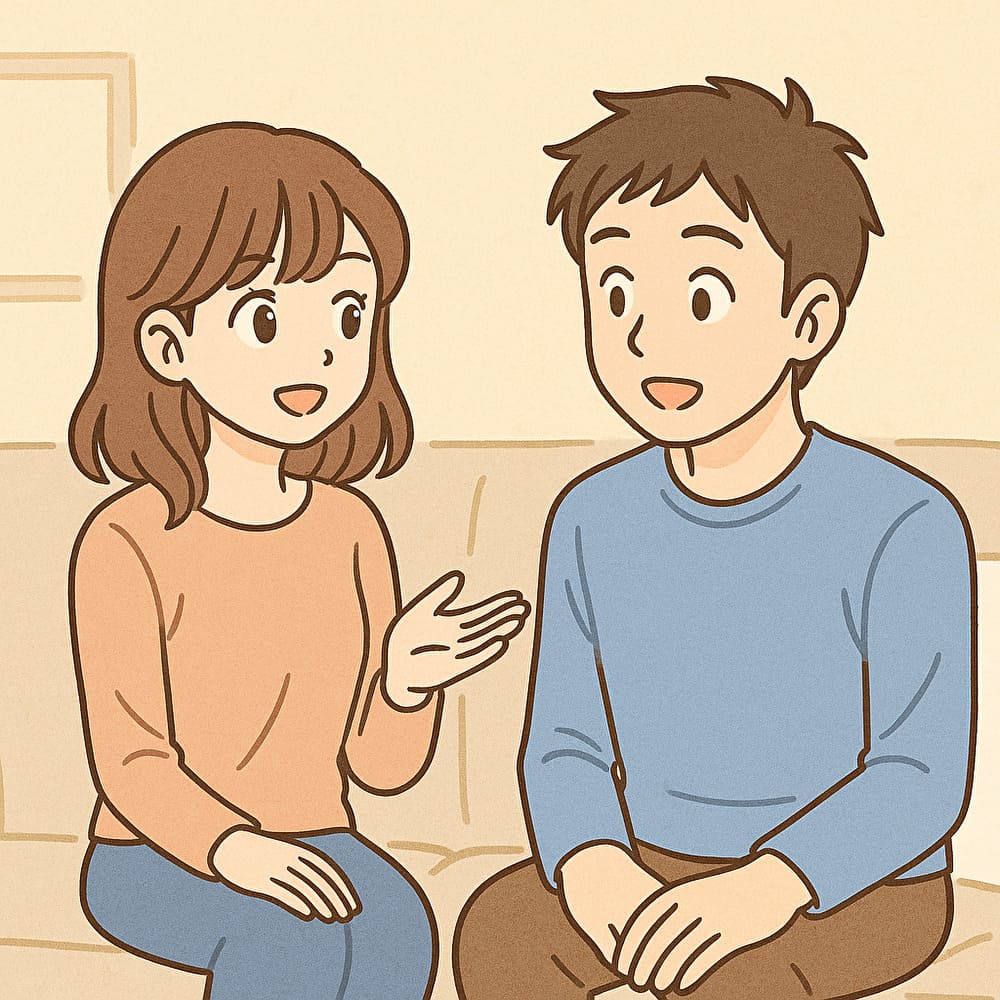 彼氏にやさしく伝える会話シーン