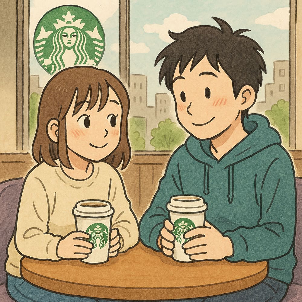 カフェで微笑み合うカップル|別々の時間があるから一緒の時間がもっと楽しい