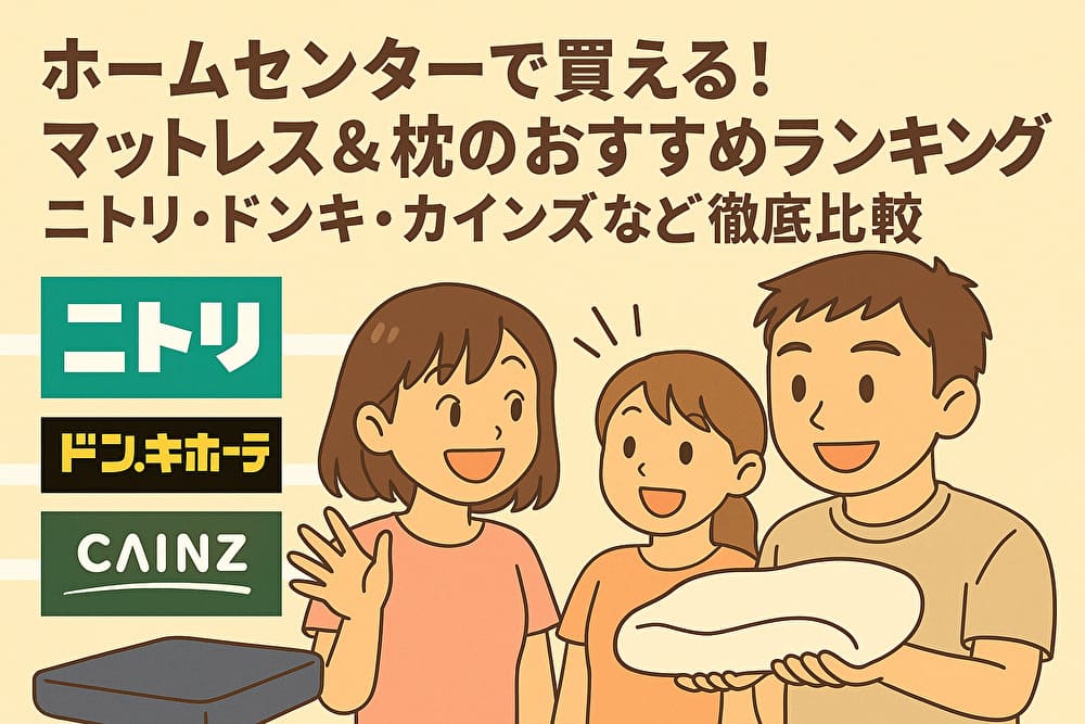 ホームセンターで買える！マットレス＆枕のおすすめランキング｜ニトリ・ドンキ・カインズなど徹底比較のアイキャッチ画像