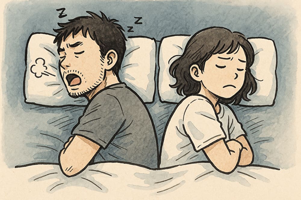 不満げに背を向けて寝るカップル
