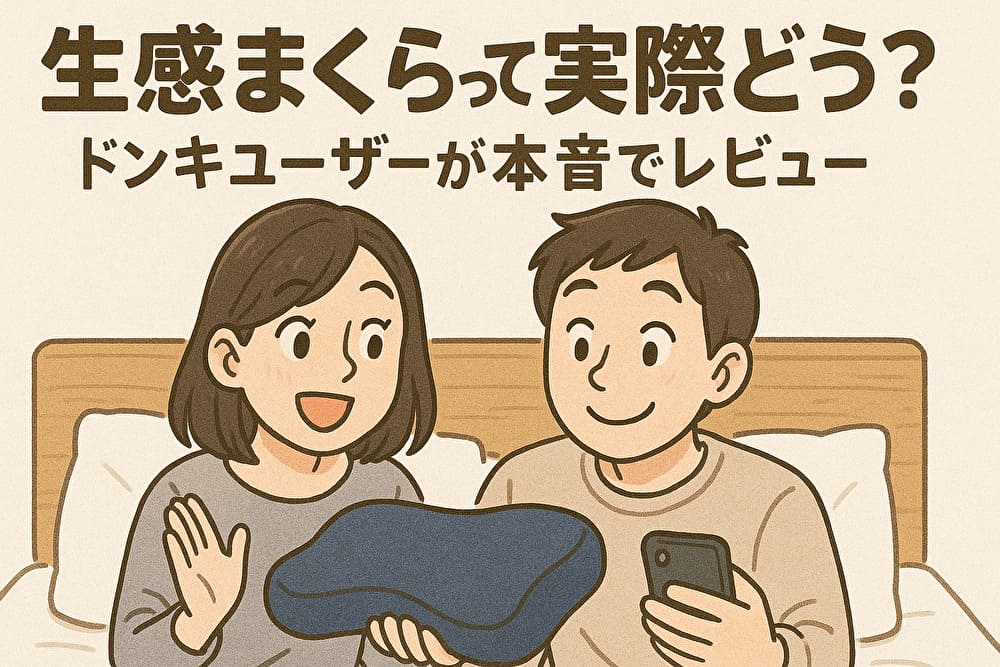 生感まくらって実際どう？ドンキユーザーが本音でレビュー【サイズ・使い心地・耐久性】のアイキャッチ画像