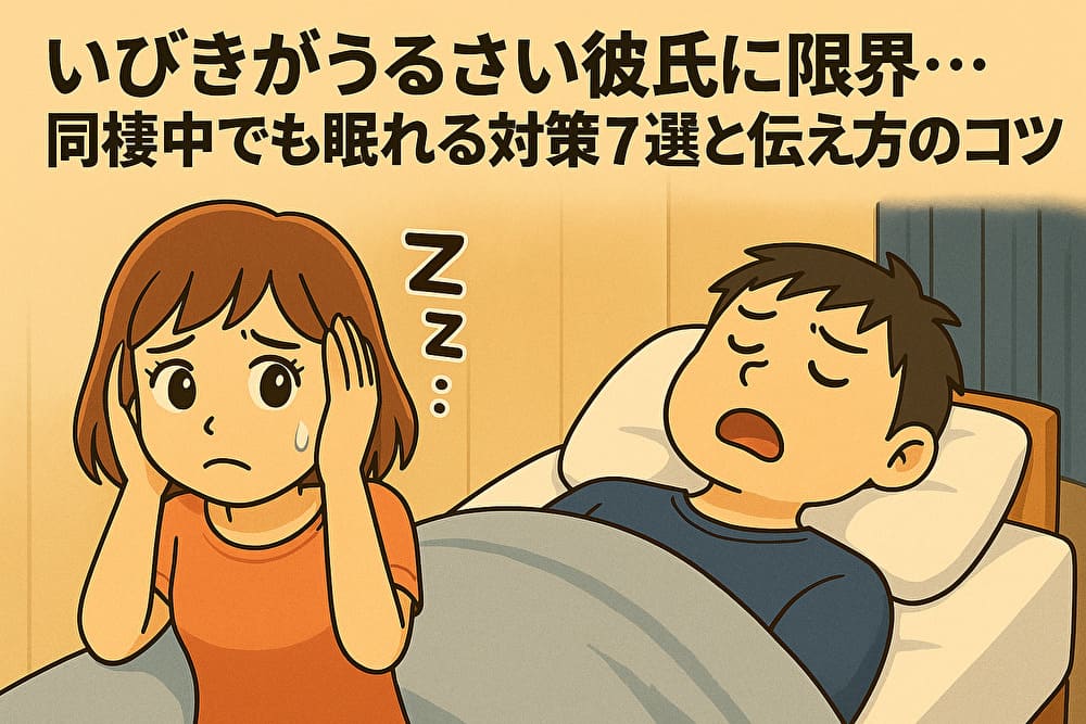 いびきがうるさい彼氏に限界…同棲中でも眠れる対策7選と伝え方のコツ