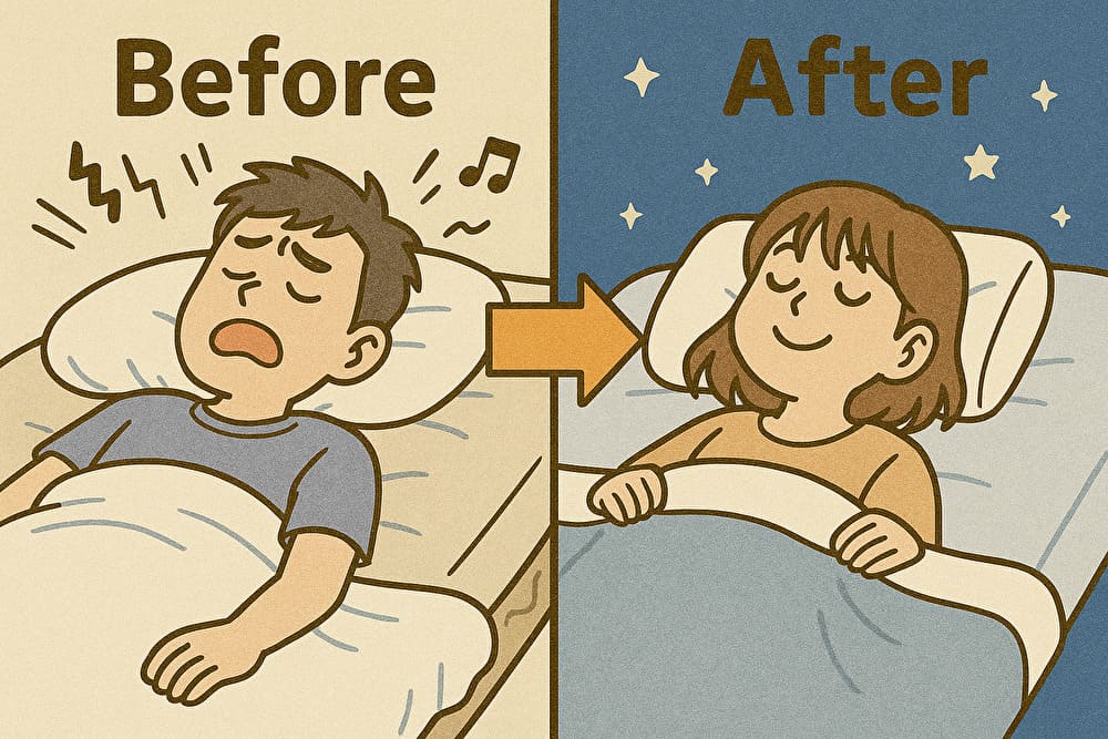 対策前後の睡眠ビジュアル