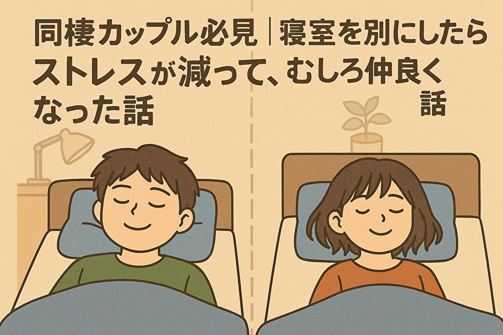 同棲カップル必見｜寝室を別にしたらストレスが減って、むしろ仲良くなった話　アイキャッチ画像