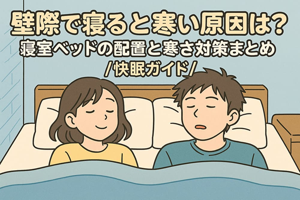 壁際で寝ると寒い原因は？寝室ベッドの配置と寒さ対策まとめ【快眠ガイド】のアイキャッチ画像